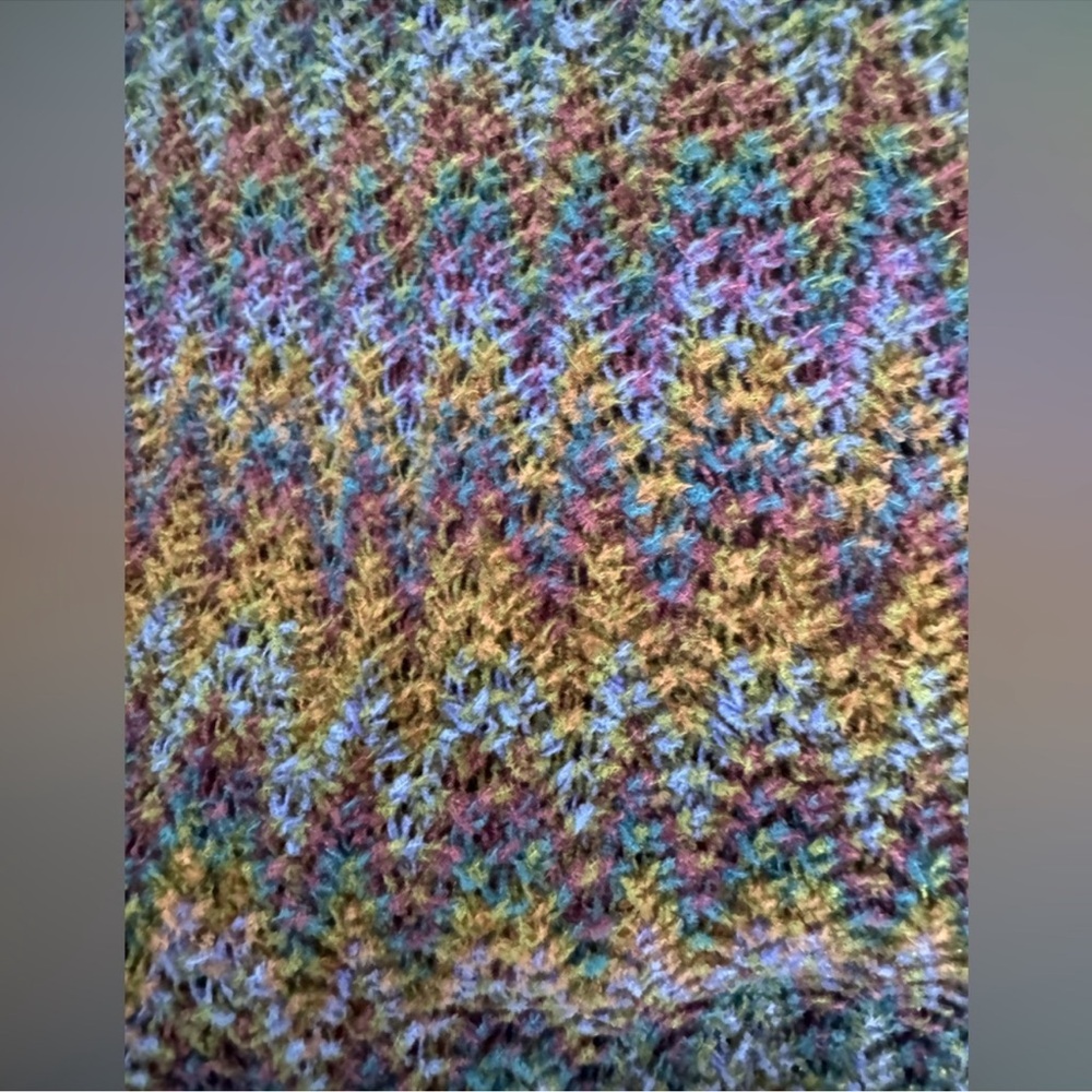Authentic Missoni Multicolor Fringe Poncho Vibrant Knit Fabric - Picture 3 of 6